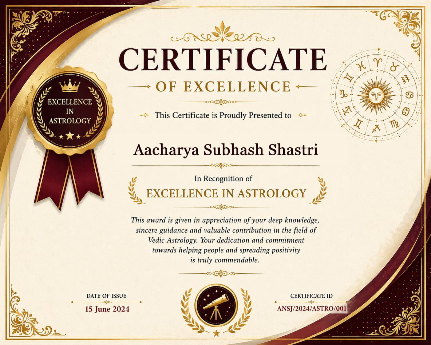 Awards Winner Astrologer