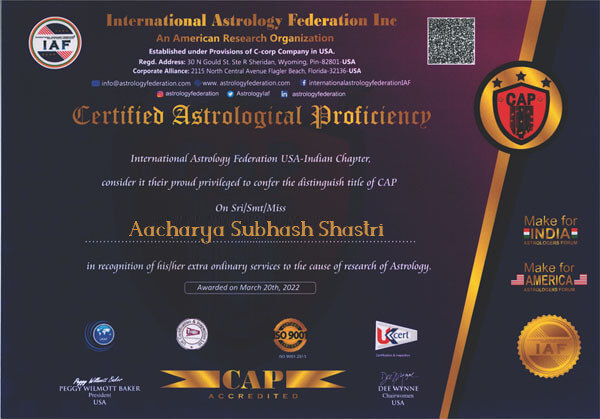Awards Winner Astrologer